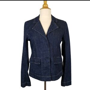 Denim Blazer S Classic Academia Old Navy Scholar Librarian Minimalist Stretch